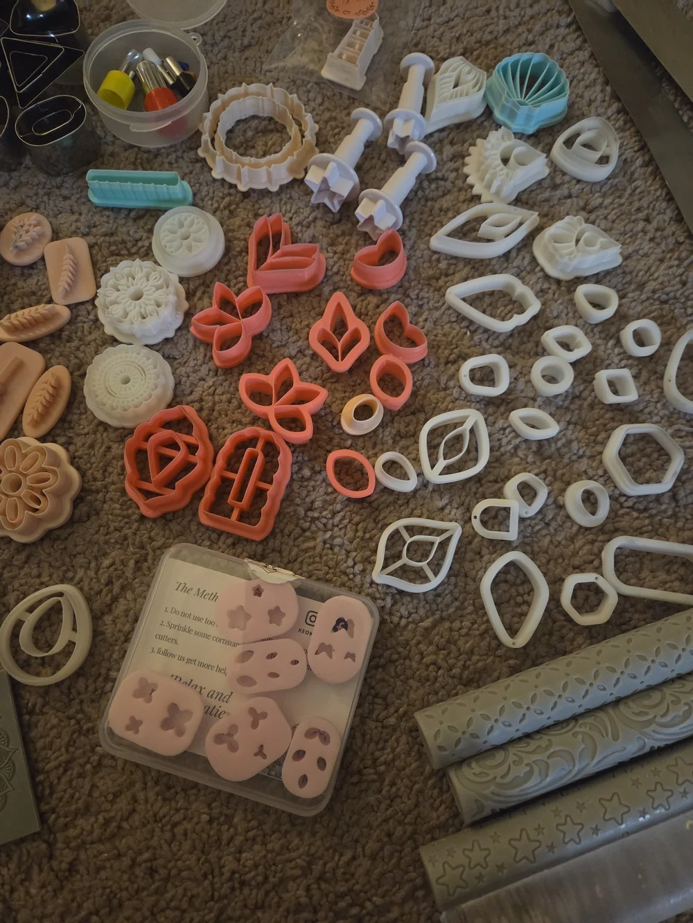 Lot 100+ Assorted Polymer Clay and Cutters Accessories Earring Making Supplies